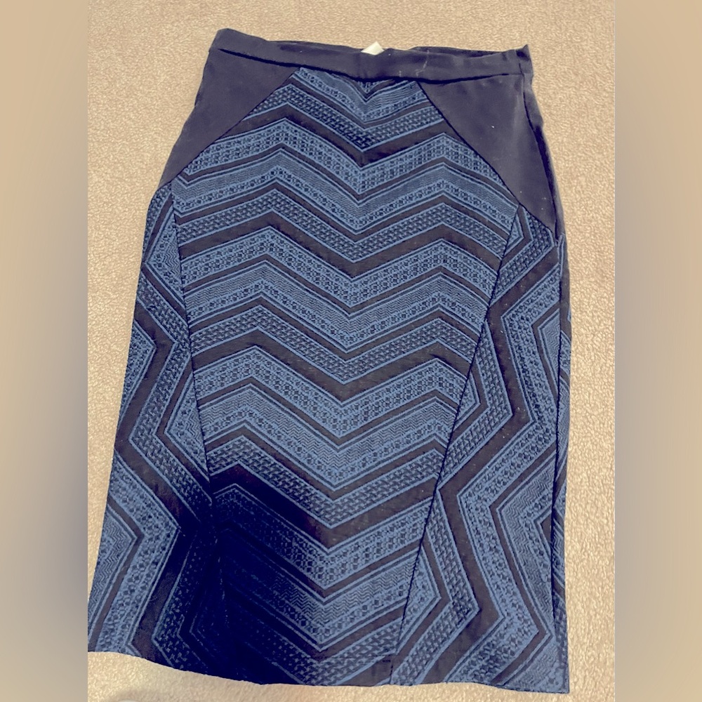 Willow and Clay Blue and Black Pencil Skirt size Small